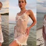 Caroline Zalog Nude Beach Wet See Through Onlyfans Video